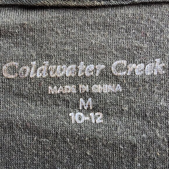 Coldwater Creek Green Stenciled V-Neck Short Sleeve Jersey Size Medium - Picture 7 of 16